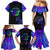 Neon Dartboard Darts Family Matching Mermaid Dress and Hawaiian Shirt with Colorful Target and Psychedelic Swirl Pattern - Wonder Print Shop