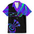 Neon Dartboard Darts Family Matching Mermaid Dress and Hawaiian Shirt with Colorful Target and Psychedelic Swirl Pattern - Wonder Print Shop