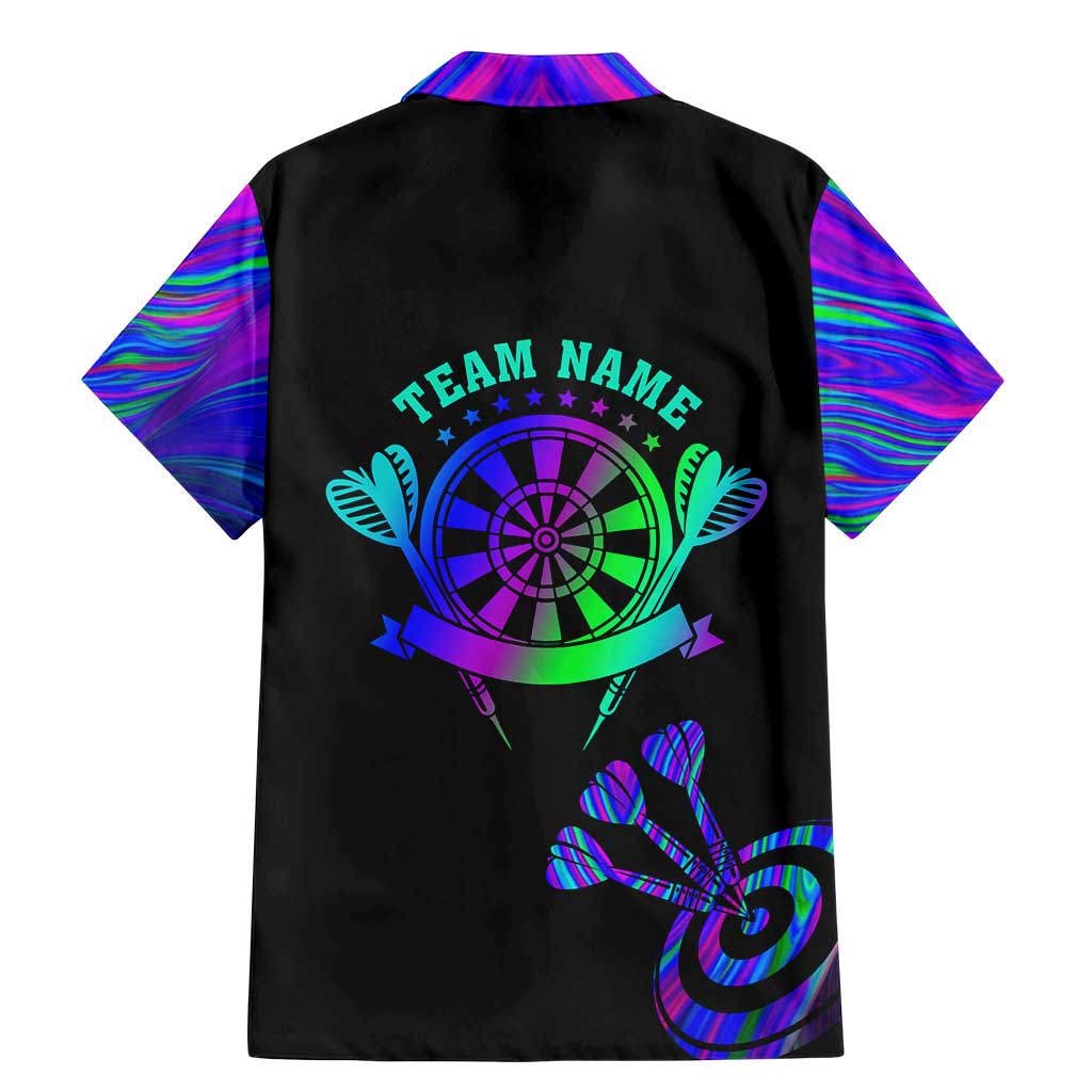 Neon Dartboard Darts Family Matching Mermaid Dress and Hawaiian Shirt with Colorful Target and Psychedelic Swirl Pattern - Wonder Print Shop