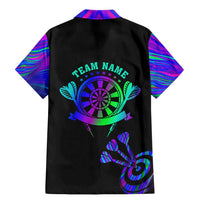 Neon Dartboard Darts Family Matching Mermaid Dress and Hawaiian Shirt with Colorful Target and Psychedelic Swirl Pattern - Wonder Print Shop