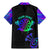 Neon Dartboard Darts Family Matching Mermaid Dress and Hawaiian Shirt with Colorful Target and Psychedelic Swirl Pattern - Wonder Print Shop