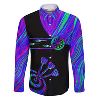 Neon Dartboard Darts Family Matching Mermaid Dress and Hawaiian Shirt with Colorful Target and Psychedelic Swirl Pattern - Wonder Print Shop