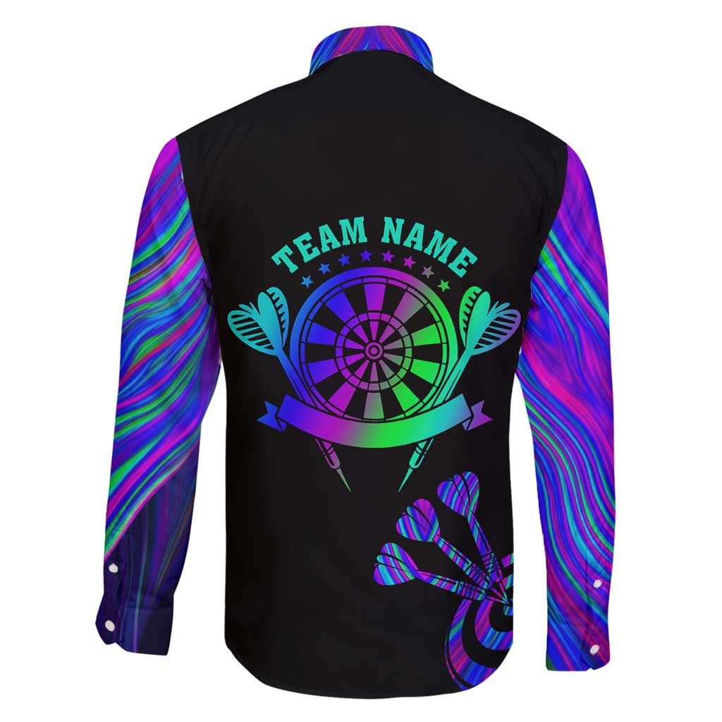 Neon Dartboard Darts Family Matching Mermaid Dress and Hawaiian Shirt with Colorful Target and Psychedelic Swirl Pattern - Wonder Print Shop