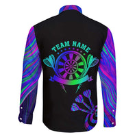 Neon Dartboard Darts Family Matching Mermaid Dress and Hawaiian Shirt with Colorful Target and Psychedelic Swirl Pattern - Wonder Print Shop