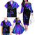Neon Dartboard Darts Family Matching Off The Shoulder Long Sleeve Dress and Hawaiian Shirt with Colorful Target and Psychedelic Swirl Pattern - Wonder Print Shop