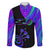 Neon Dartboard Darts Family Matching Off The Shoulder Long Sleeve Dress and Hawaiian Shirt with Colorful Target and Psychedelic Swirl Pattern - Wonder Print Shop