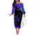 Neon Dartboard Darts Family Matching Off The Shoulder Long Sleeve Dress and Hawaiian Shirt with Colorful Target and Psychedelic Swirl Pattern - Wonder Print Shop