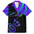 Neon Dartboard Darts Family Matching Off Shoulder Maxi Dress and Hawaiian Shirt with Colorful Target and Psychedelic Swirl Pattern - Wonder Print Shop