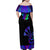 Neon Dartboard Darts Family Matching Off Shoulder Maxi Dress and Hawaiian Shirt with Colorful Target and Psychedelic Swirl Pattern - Wonder Print Shop
