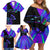Neon Dartboard Darts Family Matching Off Shoulder Short Dress and Hawaiian Shirt with Colorful Target and Psychedelic Swirl Pattern - Wonder Print Shop