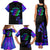 Neon Dartboard Darts Family Matching Tank Maxi Dress and Hawaiian Shirt with Colorful Target and Psychedelic Swirl Pattern - Wonder Print Shop