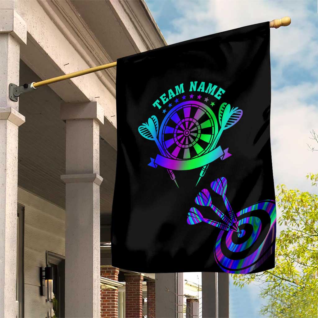 Neon Dartboard Darts Garden Flag with Colorful Target and Psychedelic Swirl Pattern - Wonder Print Shop