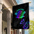 Neon Dartboard Darts Garden Flag with Colorful Target and Psychedelic Swirl Pattern - Wonder Print Shop