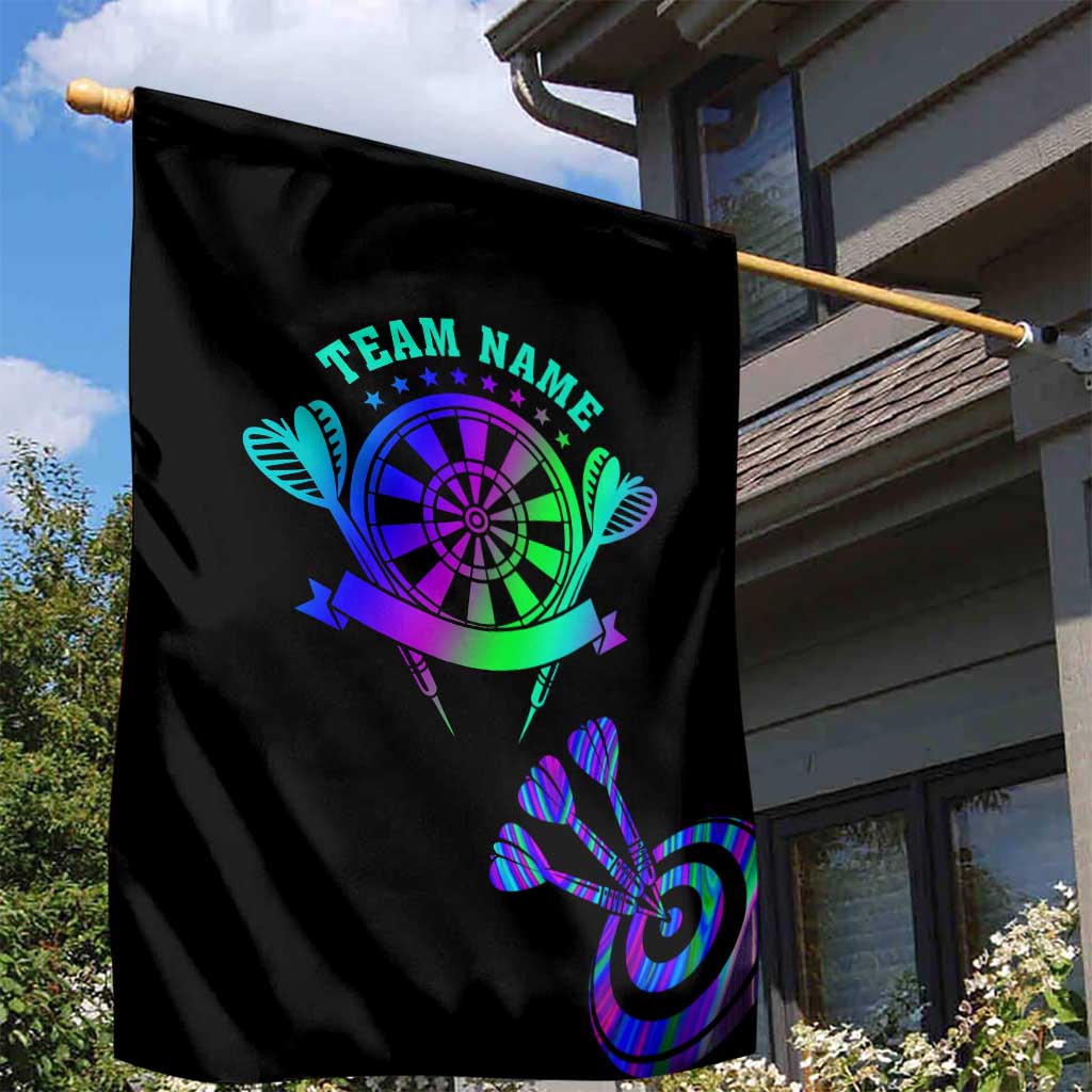 Neon Dartboard Darts Garden Flag with Colorful Target and Psychedelic Swirl Pattern - Wonder Print Shop