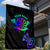 Neon Dartboard Darts Garden Flag with Colorful Target and Psychedelic Swirl Pattern - Wonder Print Shop