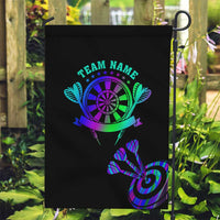 Neon Dartboard Darts Garden Flag with Colorful Target and Psychedelic Swirl Pattern - Wonder Print Shop