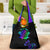 Neon Dartboard Darts Grocery Bag with Colorful Target and Psychedelic Swirl Pattern - Wonder Print Shop