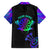 Neon Dartboard Darts Hawaiian Shirt with Colorful Target and Psychedelic Swirl Pattern - Wonder Print Shop