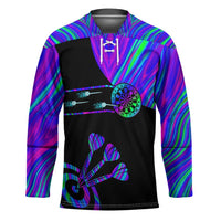 Neon Dartboard Darts Hockey Jersey with Colorful Target and Psychedelic Swirl Pattern - Wonder Print Shop