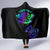Neon Dartboard Darts Hooded Blanket with Colorful Target and Psychedelic Swirl Pattern - Wonder Print Shop