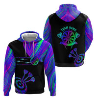 Neon Dartboard Darts Hoodie with Colorful Target and Psychedelic Swirl Pattern - Wonder Print Shop