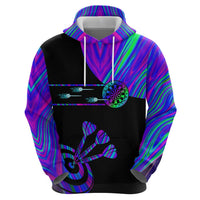 Neon Dartboard Darts Hoodie with Colorful Target and Psychedelic Swirl Pattern - Wonder Print Shop