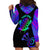 Neon Dartboard Darts Hoodie Dress with Colorful Target and Psychedelic Swirl Pattern - Wonder Print Shop