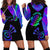 Neon Dartboard Darts Hoodie Dress with Colorful Target and Psychedelic Swirl Pattern - Wonder Print Shop
