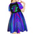 Neon Dartboard Darts Kid Short Sleeve Dress with Colorful Target and Psychedelic Swirl Pattern - Wonder Print Shop