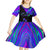 Neon Dartboard Darts Kid Short Sleeve Dress with Colorful Target and Psychedelic Swirl Pattern - Wonder Print Shop