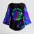 Neon Dartboard Darts Kimono Sleeve Blouse with Colorful Target and Psychedelic Swirl Pattern - Wonder Print Shop