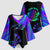 Neon Dartboard Darts Kimono Sleeve Blouse with Colorful Target and Psychedelic Swirl Pattern - Wonder Print Shop