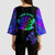 Neon Dartboard Darts Kimono Sleeve Blouse with Colorful Target and Psychedelic Swirl Pattern - Wonder Print Shop