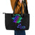 Neon Dartboard Darts Leather Tote Bag with Colorful Target and Psychedelic Swirl Pattern - Wonder Print Shop