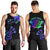 Neon Dartboard Darts Men Tank Top with Colorful Target and Psychedelic Swirl Pattern - Wonder Print Shop