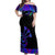 Neon Dartboard Darts Off Shoulder Maxi Dress with Colorful Target and Psychedelic Swirl Pattern - Wonder Print Shop