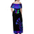 Neon Dartboard Darts Off Shoulder Maxi Dress with Colorful Target and Psychedelic Swirl Pattern - Wonder Print Shop