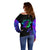 Neon Dartboard Darts Off Shoulder Sweater with Colorful Target and Psychedelic Swirl Pattern - Wonder Print Shop