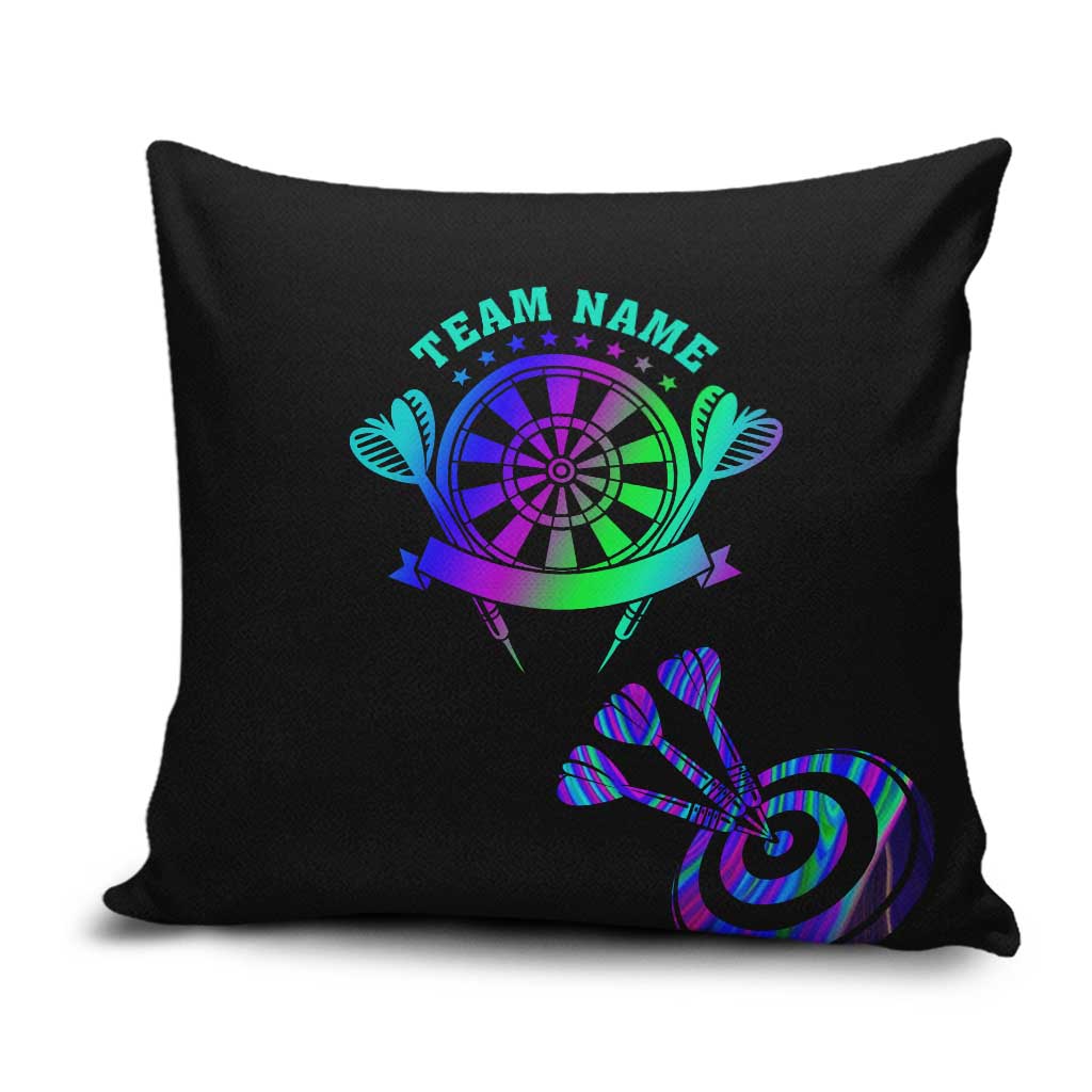 Neon Dartboard Darts Pillow Cover with Colorful Target and Psychedelic Swirl Pattern - Wonder Print Shop