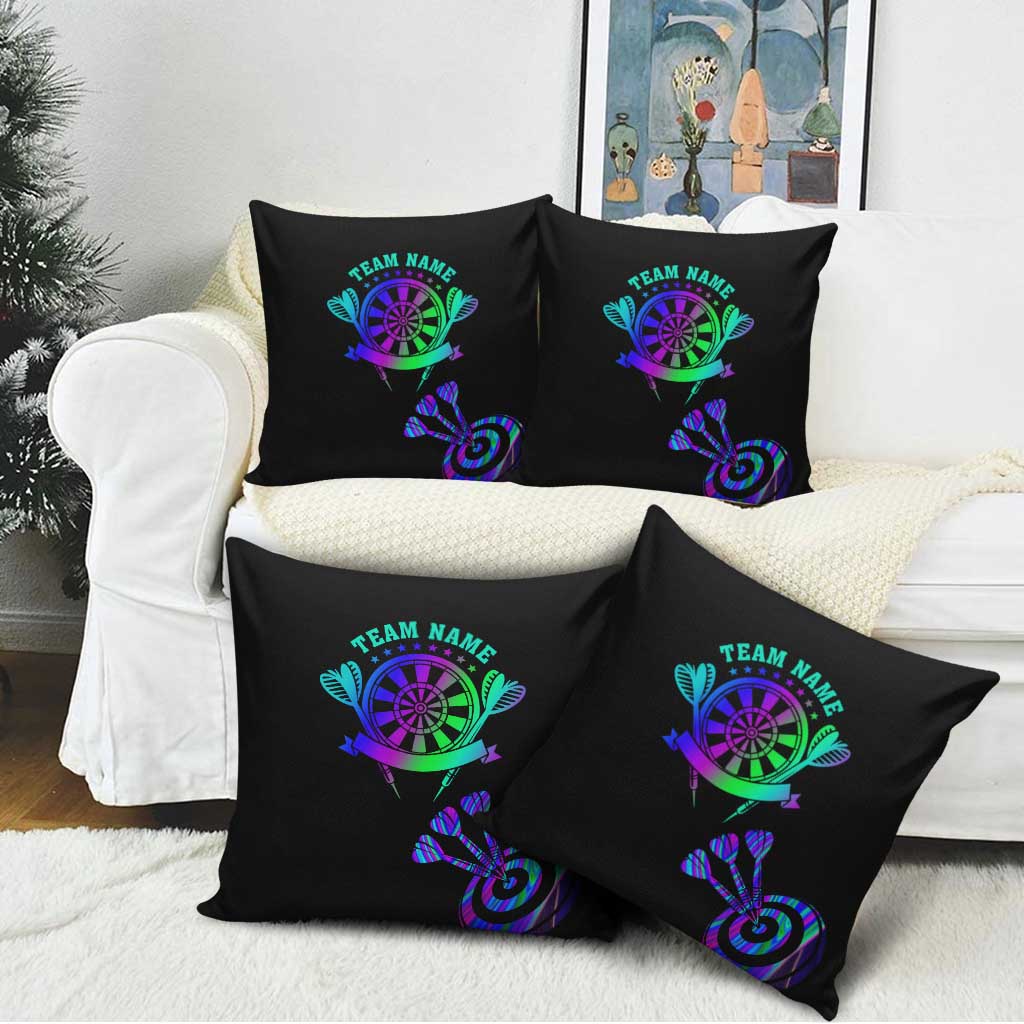 Neon Dartboard Darts Pillow Cover with Colorful Target and Psychedelic Swirl Pattern - Wonder Print Shop