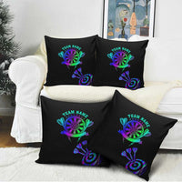 Neon Dartboard Darts Pillow Cover with Colorful Target and Psychedelic Swirl Pattern - Wonder Print Shop