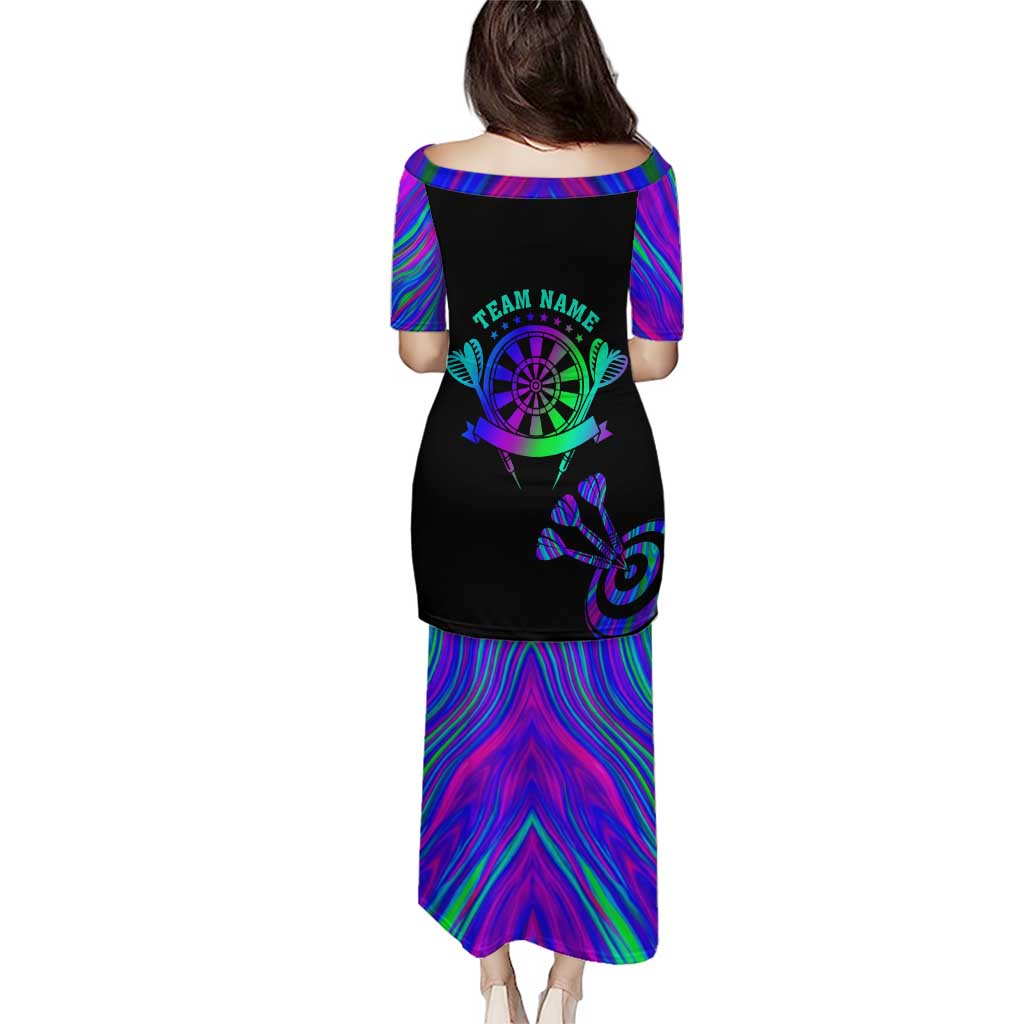 Neon Dartboard Darts Puletasi with Colorful Target and Psychedelic Swirl Pattern - Wonder Print Shop