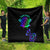 Neon Dartboard Darts Quilt with Colorful Target and Psychedelic Swirl Pattern - Wonder Print Shop