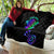 Neon Dartboard Darts Quilt with Colorful Target and Psychedelic Swirl Pattern - Wonder Print Shop