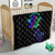 Neon Dartboard Darts Quilt with Colorful Target and Psychedelic Swirl Pattern - Wonder Print Shop