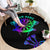 Neon Dartboard Darts Round Carpet with Colorful Target and Psychedelic Swirl Pattern - Wonder Print Shop