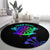 Neon Dartboard Darts Round Carpet with Colorful Target and Psychedelic Swirl Pattern - Wonder Print Shop