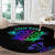 Neon Dartboard Darts Round Carpet with Colorful Target and Psychedelic Swirl Pattern - Wonder Print Shop