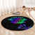 Neon Dartboard Darts Round Carpet with Colorful Target and Psychedelic Swirl Pattern - Wonder Print Shop