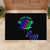 Neon Dartboard Darts Rubber Doormat with Colorful Target and Psychedelic Swirl Pattern - Wonder Print Shop